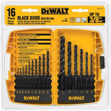 DEWALT Black Oxide Drill Bit Set, 16 Piece